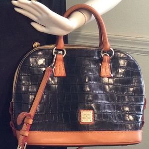 Dooney and Bourke Croc Black and Tan Bag